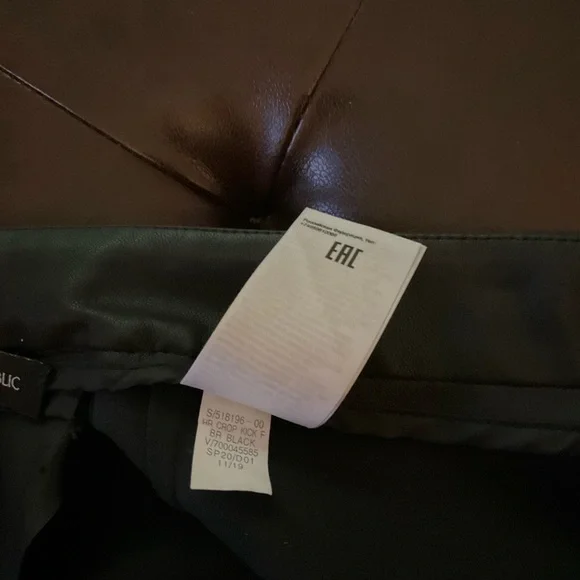 (Lori) Banana Republic Elegant Black Faux Leather Women’s Pants Sz 8 - Picture 9 of 10
